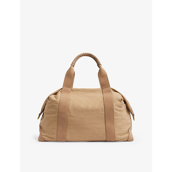 Reiss Phoebe braided-handle soft nylon weekend bag