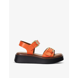 Dune Loells buckled leather flatform sandals