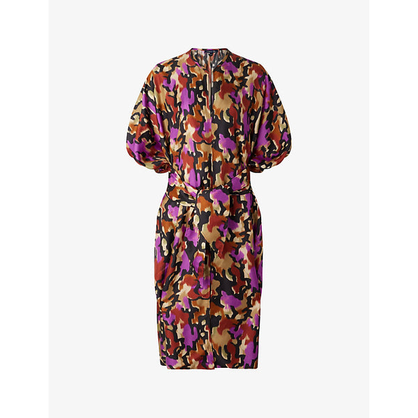 Soeur Alger graphic-print relaxed-fit silk midi dress