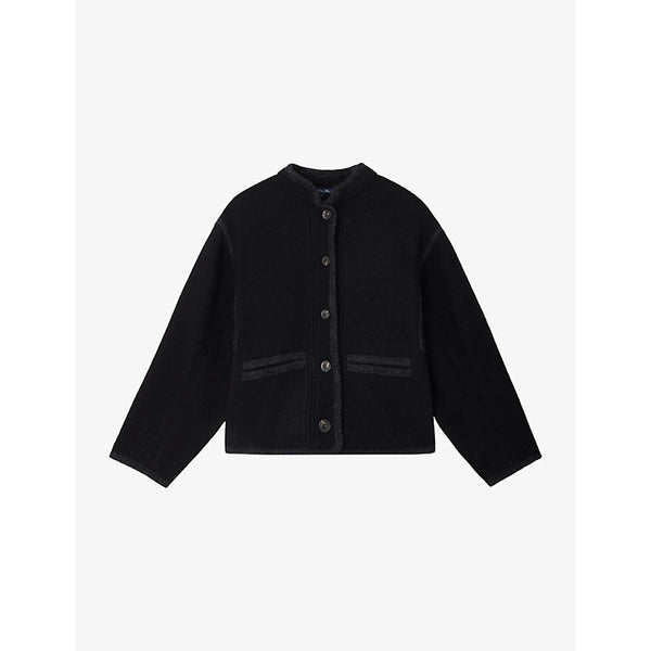 Soeur Olympe high-neck wool bomber jacket