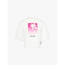  Palm Angels Palm-tree logo text-print cotton T-shirt