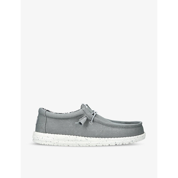 Hey Dude Wally logo-embossed canvas low-top shoes | Hey Dude