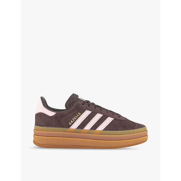 Womens Adidas Gazelle Bold brand-stripe suede low-top trainers