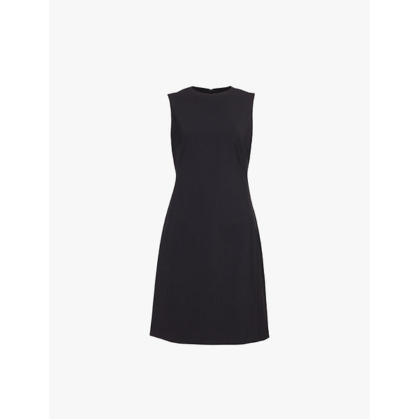 Theory Round-neck sleeveless regular-fit stretch-wool midi dress | THEORY