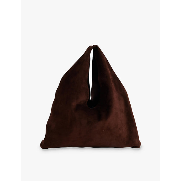 The Row Bindle small suede bag