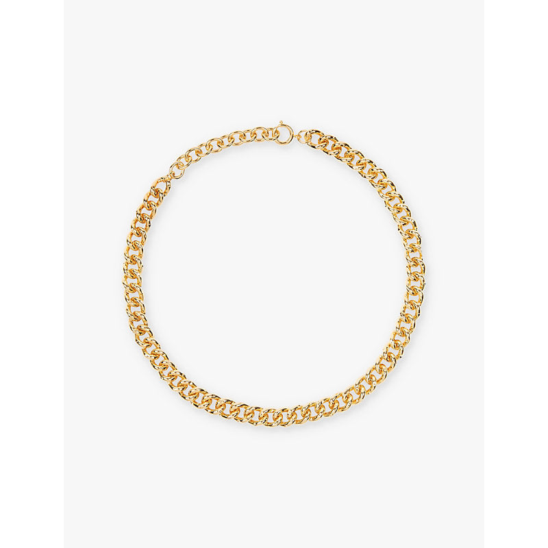  La Maison Couture Amadeus Gia 18ct yellow gold-plated recycled brass necklace