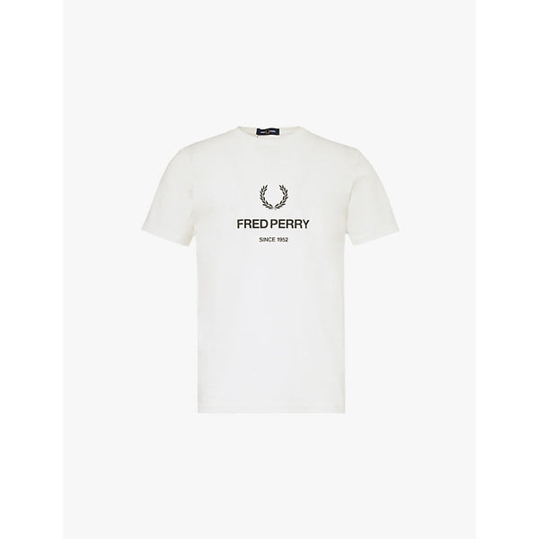  Fred Perry Brand-print crew-neck regular-fit cotton-jersey T-shirt