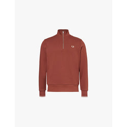  Fred Perry Half-zip brand-embroidery regular-fit cotton-jersey sweatshirt