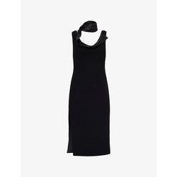 Givenchy Swallow-collar scoop-neck wool-blend boucle midi dress | GIVENCHY