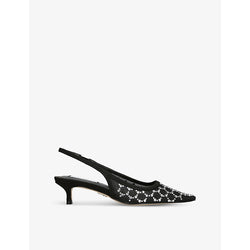 Steve Madden Kari-MR rhinestone-embellished mesh slingback courts | Steve Madden