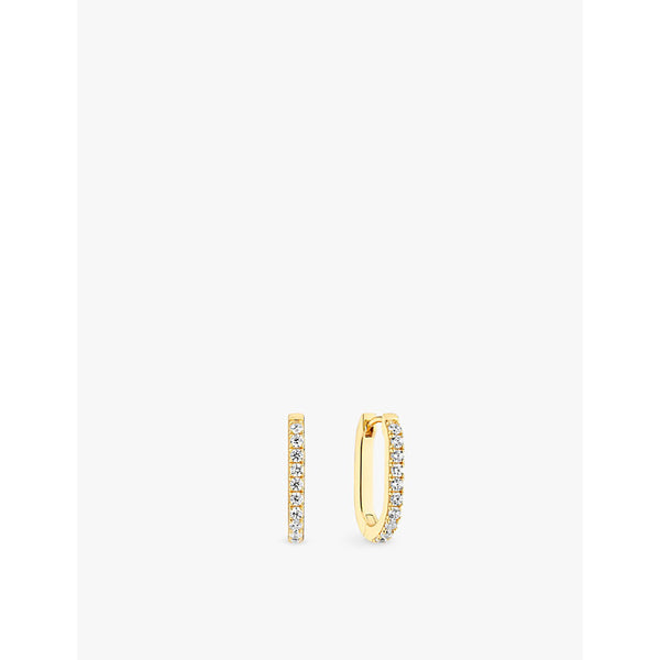 Sif Jakobs Capizzi Piccolo 18ct yellow gold-plated sterling silver and zirconia hoop earrings