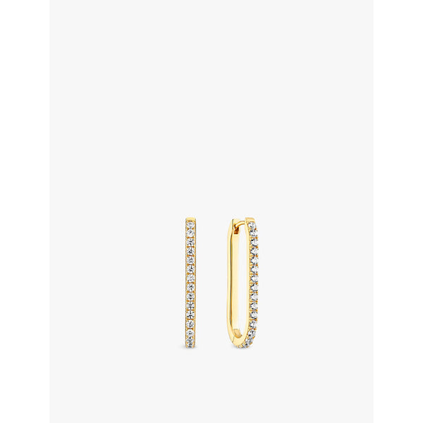 Sif Jakobs Capizzi Medio 18ct yellow gold-plated sterling silver and zirconia hoop earrings