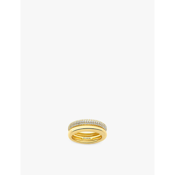 Sif Jakobs Carrara 18ct yellow gold-plated sterling silver and zirconia band ring