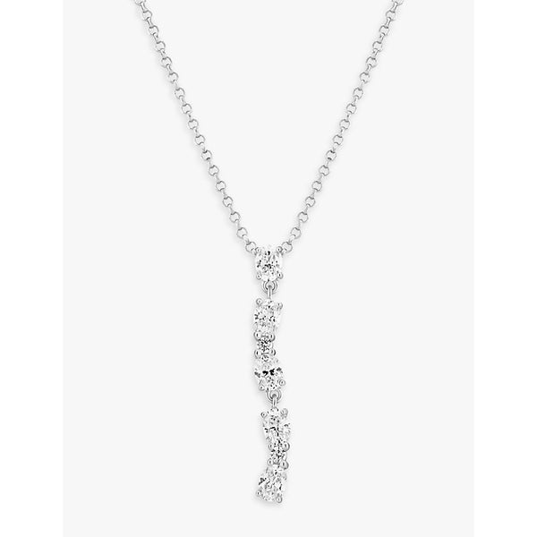 Sif Jakobs Ellera Ovale Lungo sterling-silver and zirconia pendant necklace