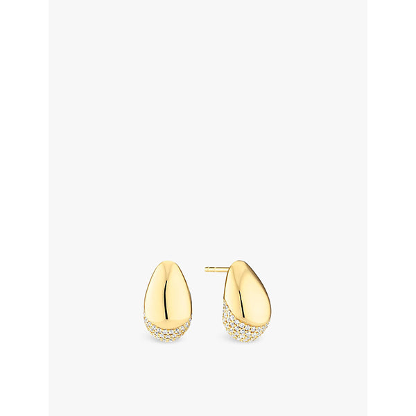 Sif Jakobs Goccia 18ct yellow gold-plated sterling silver and zirconia earrings