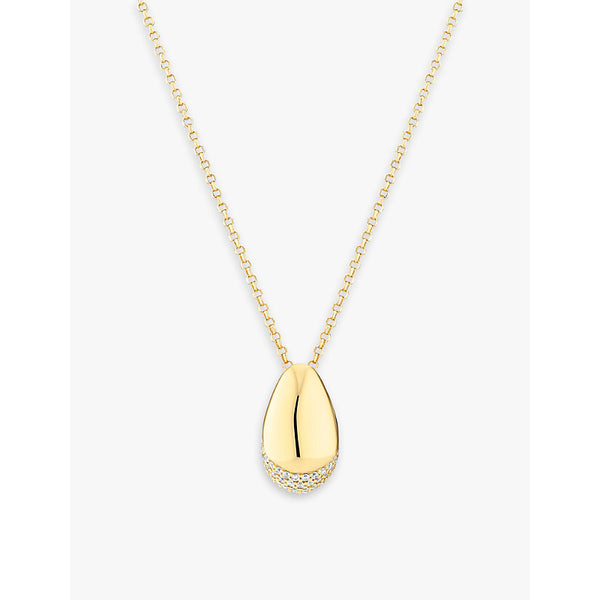 Sif Jakobs Goccia 18ct yellow gold-plated sterling silver and zirconia pendant necklace