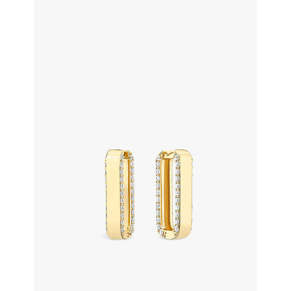 Sif Jakobs Maratea Grande 18ct yellow gold-plated sterling silver and zirconia hoop earrings