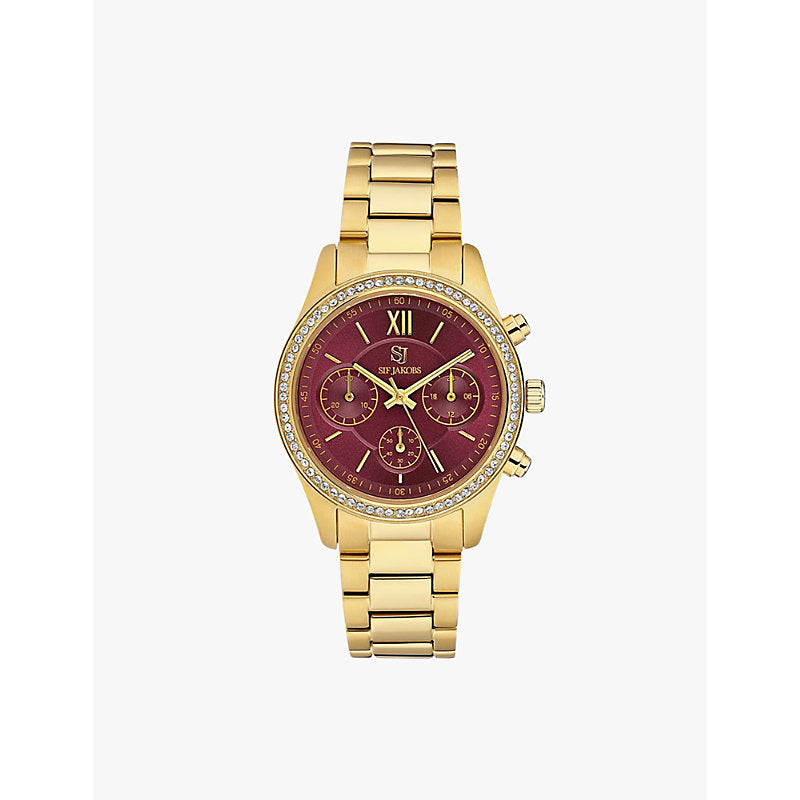 Sif Jakobs SJ-W2407-CZ-YG Domenica 18ct yellow gold-plated stainless steel and zirconia quartz watch