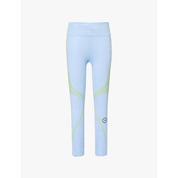  Adidas By Stella Mccartney Brand-print high-rise brand-logo stretch-woven leggings