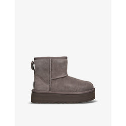 Ugg Kids' Classic Mini Platform suede and shearling boots