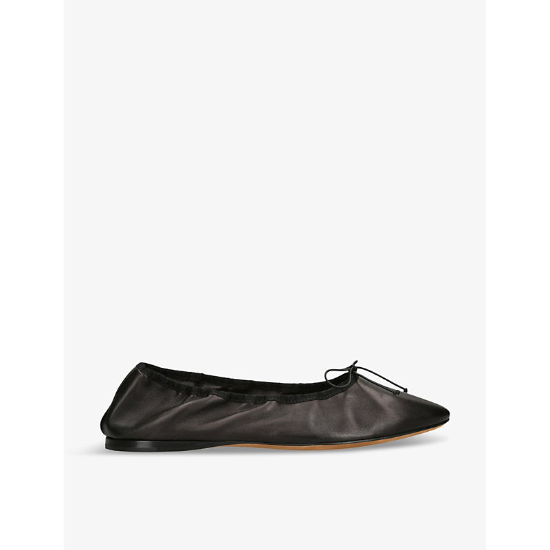 The Row Hereditas bow-trim leather ballet flats