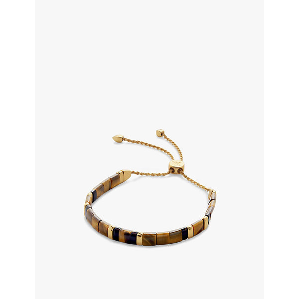 Monica Vinader Delphi 18ct yellow gold-plated vermeil sterling-silver and tiger's eye friendship bracelet