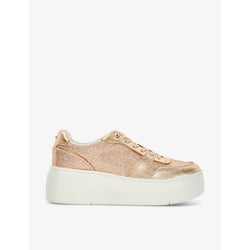 Dune Evangelyn 2 embellished woven flatform trainers