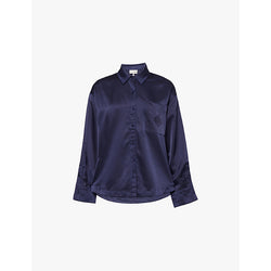  The Couture Club Emblem-embroidered regular-fit satin shirt