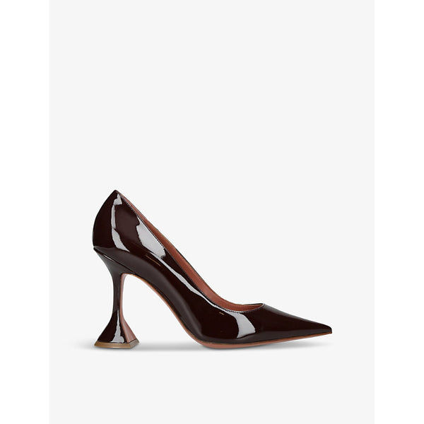 Amina Muaddi Ami flared-heel patent-leather heeled courts