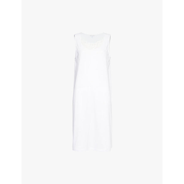  Hanro Round-neck sleeveless cotton-jersey night dress