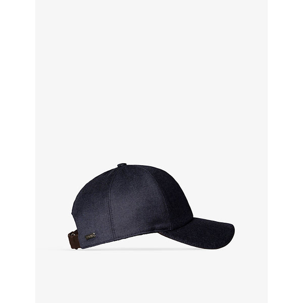 Eton Contrast-piping brushed-texture stretch-wool baseball cap