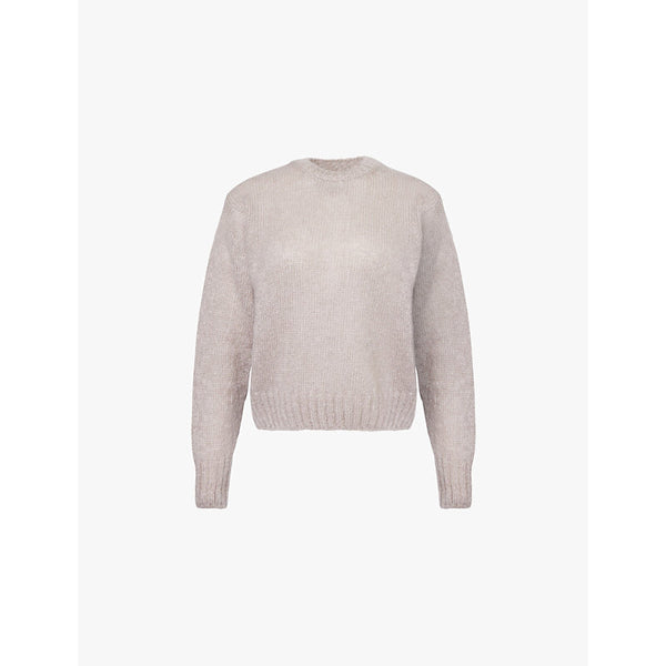  Sunspel Round-neck brushed wool and silk-blend knitted jumper