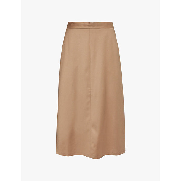  Sunspel A-line high-waist wool midi skirt