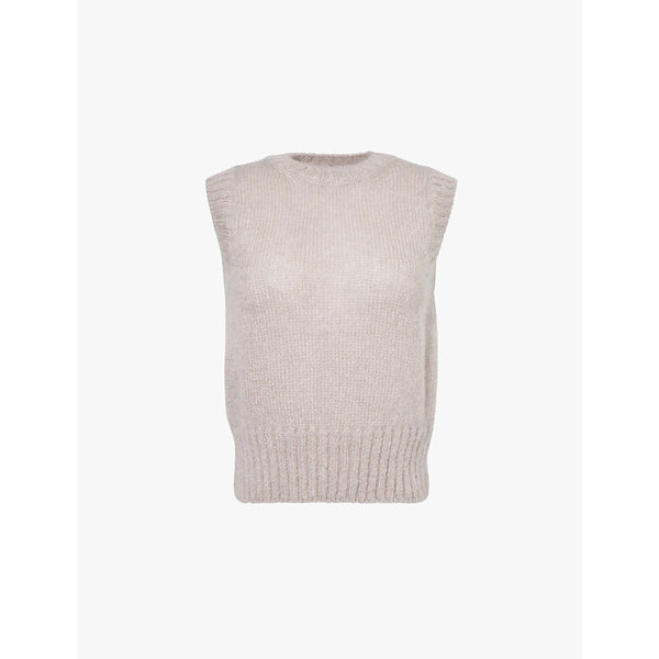  Sunspel Round-neck brushed wool and silk-blend knitted vest