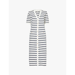 Frame Henley Button Up short-sleeve organic cotton-jersey midi dress | FRAME