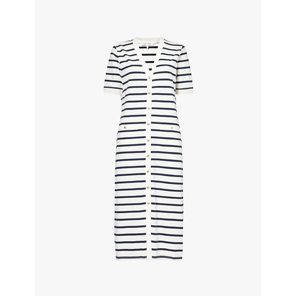 Frame Henley Button Up short-sleeve organic cotton-jersey midi dress | FRAME