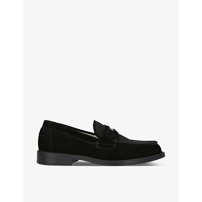  Represent x Duke & Dexter Rattan coin-embellished suede penny loafers