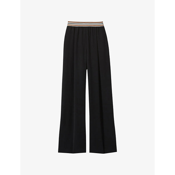 Reiss Abs Striped-Waistband Recycled Polyester-Blend Trousers