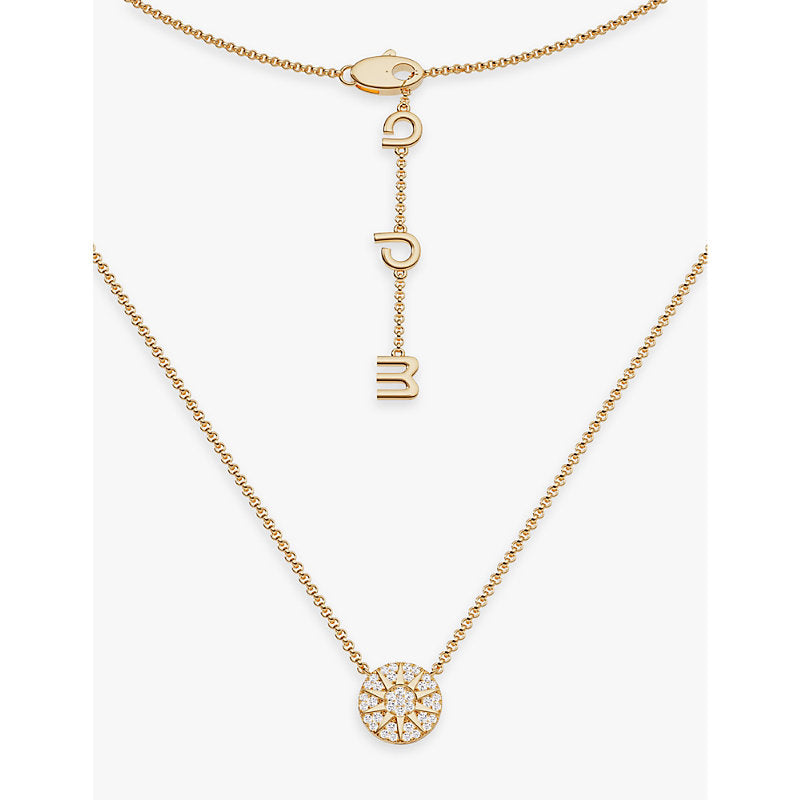  Apm Monaco Soleil 18ct yellow gold-plated metal alloy and zirconia pendant necklace