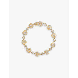  Apm Monaco Soleil 18ct yellow gold-plated metal alloy and zirconia bracelet