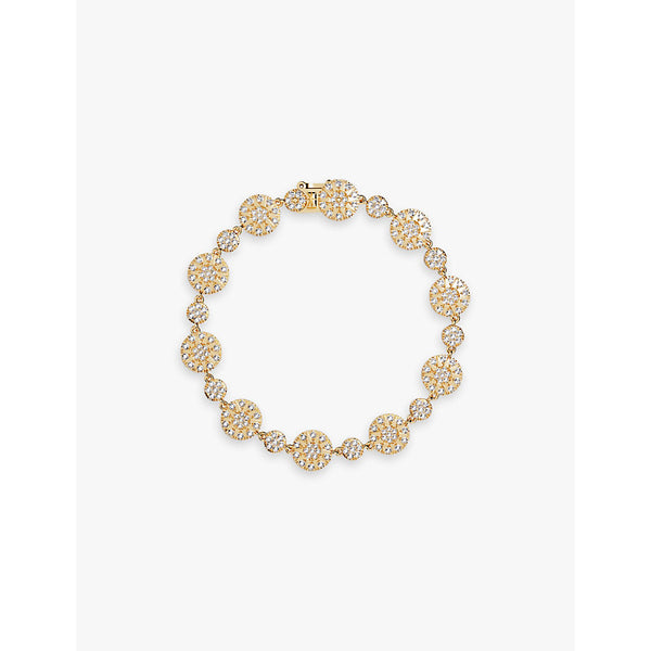  Apm Monaco Soleil 18ct yellow gold-plated metal alloy and zirconia bracelet