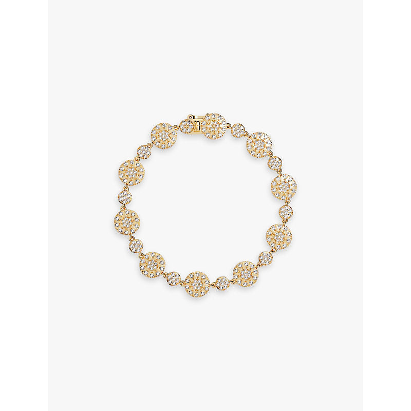  Apm Monaco Soleil 18ct yellow gold-plated metal alloy and zirconia bracelet