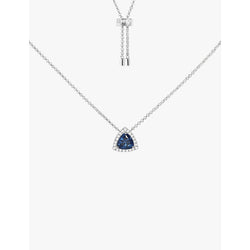  Apm Monaco Triangle Pavé sterling-silver and cubic zirconia pendant necklace