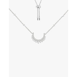  Apm Monaco Lune sterling-silver and cubic zirconia pendant necklace