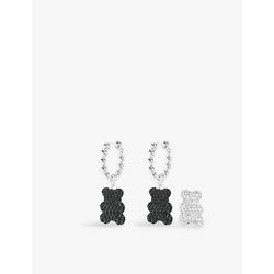  Apm Monaco Baby Mood Yummy Bear sterling-silver and cubic zirconia hoop earrings