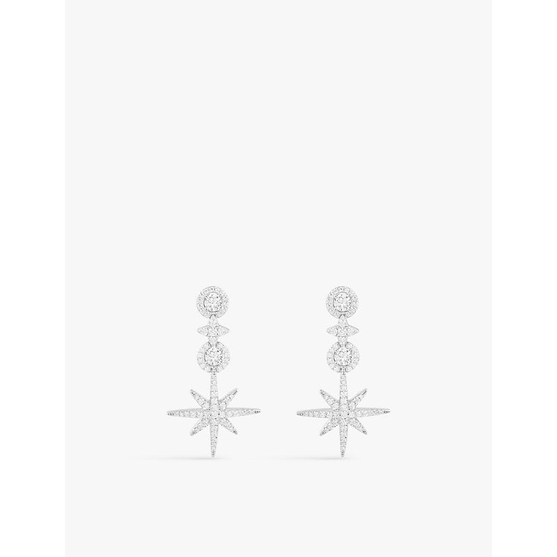  Apm Monaco Pavé Météorites and Circles sterling-silver and cubic zirconia drop earrings