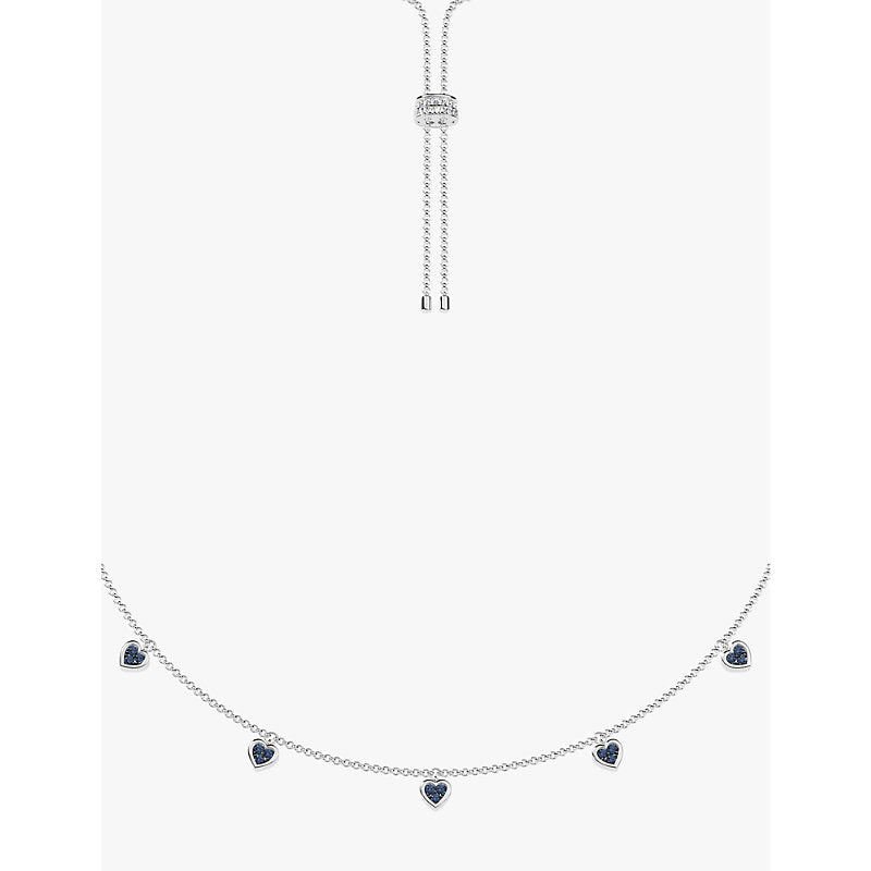  Apm Monaco Morse Code Heart sterling-silver and cubic zirconia necklace