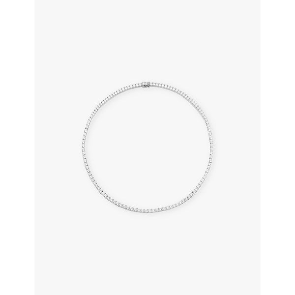  Apm Monaco Pavé sterling-silver and cubic zirconia choker necklace