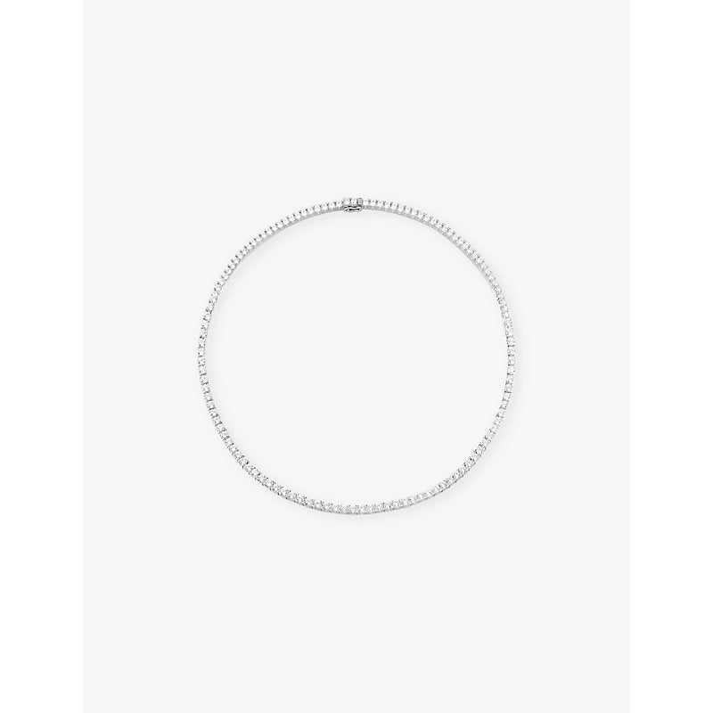  Apm Monaco Pavé sterling-silver and cubic zirconia choker necklace