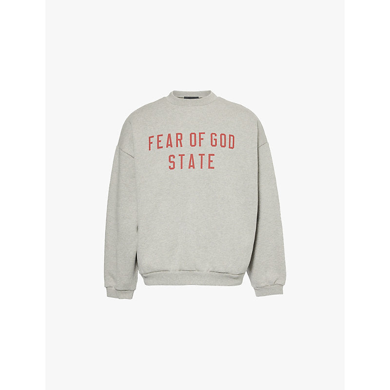 Mens Fear Of God Essentials Relaxed-fit crewneck cotton-blend jersey sweatshirt